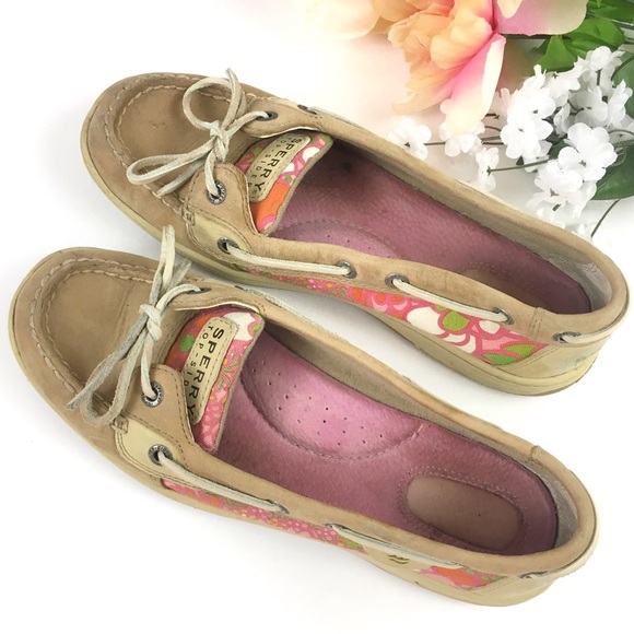 Sperry Top-Sider Angelfish Linen Floral Shoes Sz 8 - Picture 1 of 8